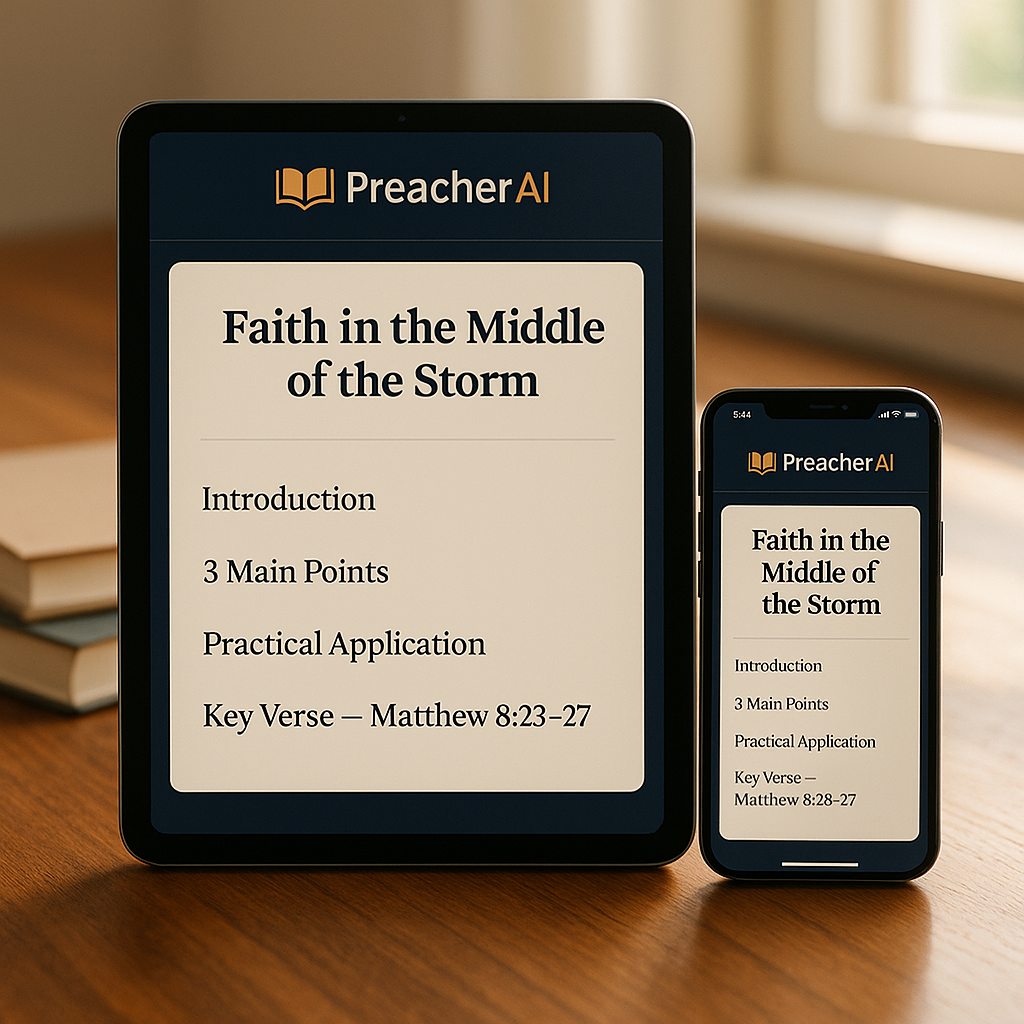 PreacherAI — generated sermon draft: 'Faith in the Middle of the Storm'